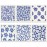 Cunhill 6 Pcs Swedish Kitchen Dish Cloths Kitchen Towels Reusable Sponge Cleaning Cloths Wipes Absorbent Dish Cloth Quick Drying Decor (Blue Leaves)