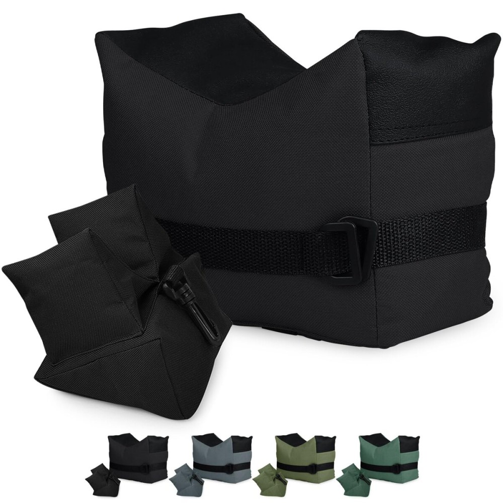 Twod Outdoor Shooting Rest Bags - Target Sports Bench Rest with Front & Rear Support SandBag Stand Holders for Gun Rifle Shooting Hunting Photography - Black