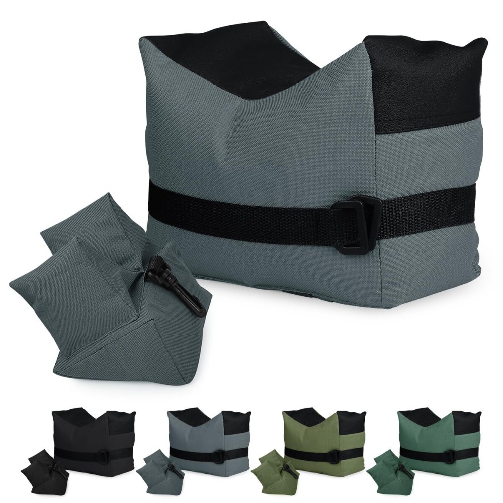 Twod Outdoor Shooting Rest Bags - Target Sports Bench Rest with Front & Rear Support SandBag Stand Holders for Gun Rifle Shooting Hunting Photography - Gray