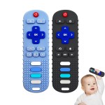 YAPROM 2Pcs Silicone Teething Toys, TV Remote Teether Toys for Baby Remote Teething Toys, Silicone Toy Remote for Infant&Toddler Boys Girls BPA Free/Refrigerator Safe
