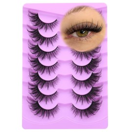 False Eyelashes Fairy Cat Eye Lashes Mink Fox Eye Lashes Wispy Dramatic Eyelashes 20mm Fake Lashes 7 Pairs Pack by ALICE