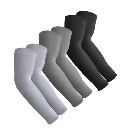 Aegend 3 Pair Sun Protection Cooling Arm Sleeves Compression - Tattoo Cover up - Sun Sleeves for Men Women Youth