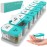 Extra Large Weekly Pill Organizer - XL Vitamin Holder with 7 Detachable AM PM Compartments - Portable Medicine Dispenser for Home and Travel, Big Supplement Container for Weekly or Daily Use, Mint