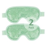 NEWGO Cooling Eye Mask for Puffy Eyes, Cold Eye Mask Eye Ice Pack for After Eyes Surgery, Tension Stress Relief, Itchy Eyes, Headaches, Dark Circles - Blue (Green-2Pack)
