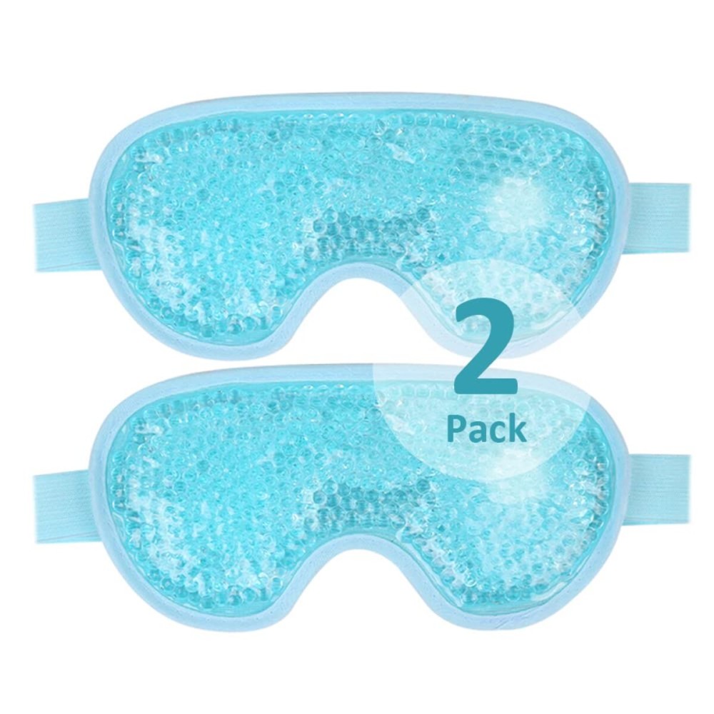 NEWGO Cooling Eye Mask for Puffy Eyes, Cold Eye Mask Eye Ice Pack for After Eyes Surgery, Tension Stress Relief, Itchy Eyes, Headaches, Dark Circles - Blue (Blue-2Pack)