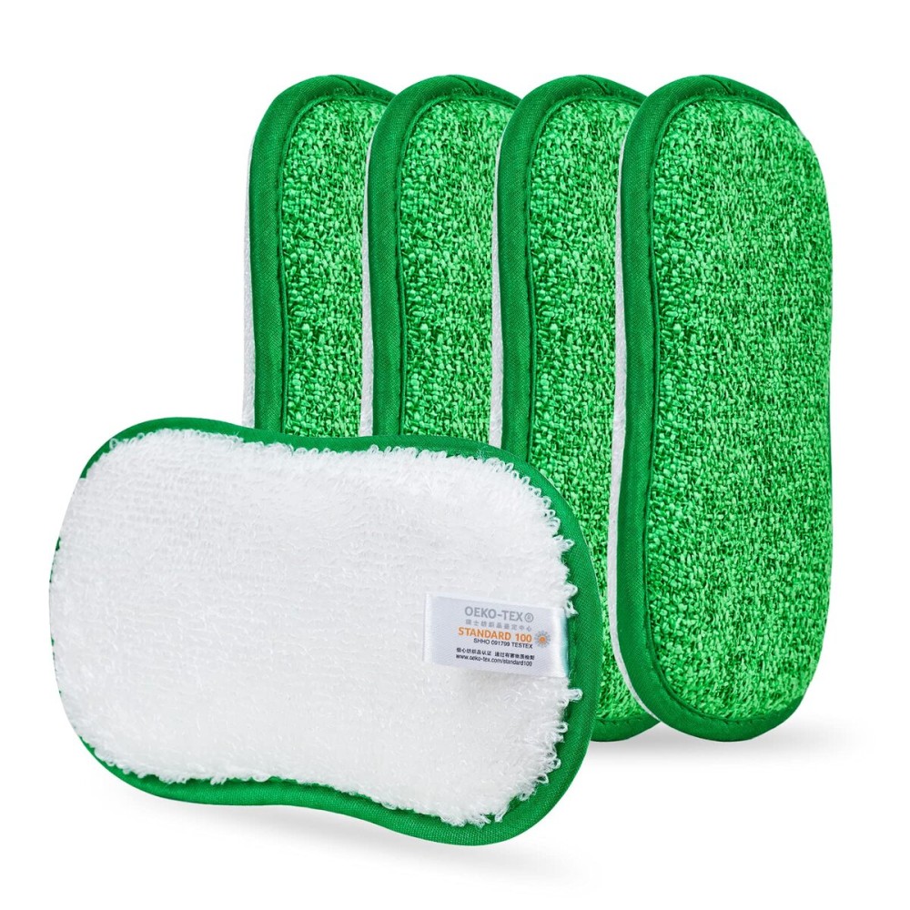 Kitchen Dish Sponge Scrubber Non Scratch, Dishcloth No Odor Reusable Washable Multipurpose Scrub Pads Sponges Heavy Duty for Dawn Dish Soap Cleaning of Sink Pans