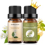 Sedbuwza Jasmine Honeysuckle Essential Oil Set, Jasmine Fragrance Oil Honeysuckle Scent Oil Set for Diffuser, Aromatherapy, Massage, Soap, Candle Making 2 x 10 ml
