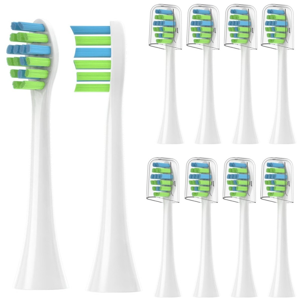 YMPBO 10 Pack Toothbrush Replacement Heads Compatible with 7AM2M AM100/AM105/AM110 Electric Toothbrush, Soft Brush Bristles, White