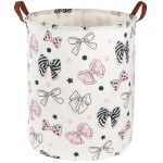 ESSME Pink Girls Hamper,Pink Laundry Hamper,Girls Laundry Hamper, Cute Storage Bin for Room Decor,Baby Girl Laundry Basket, Nursery Hamper,Gift Baskets,Home Organizer(Bowknot)