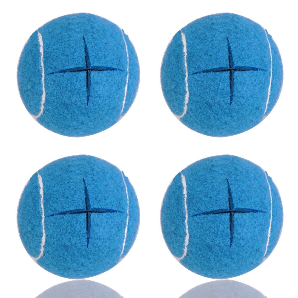 Mloowa Tennis Balls 4 Pcs, Precut for Walkers, Multipurpose for Seniors, Furniture Legs and Floor Protection, 65.0 mm, Light Blue