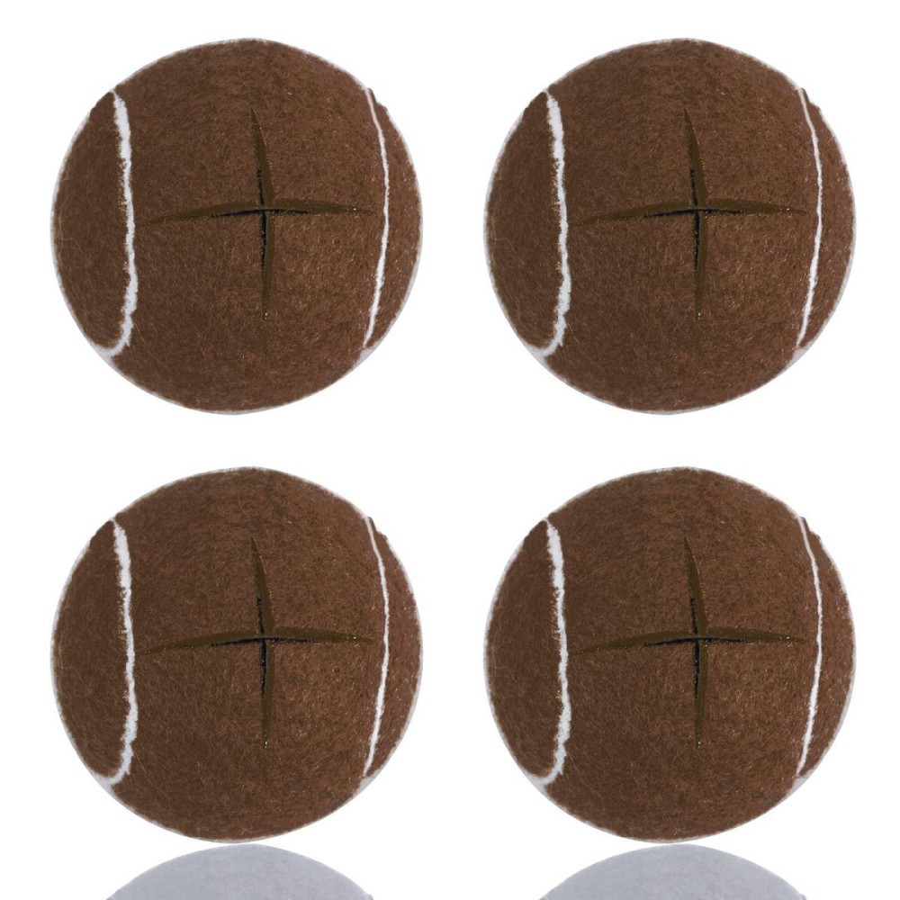 Mloowa Precut Tennis Balls for Walkers 4 Pcs Balls with Precut Opening for Easy Installation,Walker Accessories for Seniors Fit Most Walkers,for Furniture Legs and Floor Protection (Brown)