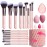 BS-MALL Makeup Brushes Premium Synthetic Foundation Powder Concealers Eye Shadows 18 Pcs Brush Set with 5 sponge & Holder Sponge Case (A-Pink)