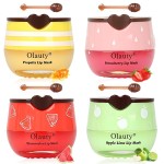 4 PCS Bee Lip Balm Honey Pot, Honey Balm Moisturizing Lip Mask Hydrating Prevention Dry and Cracked Lip Scrubs Exfoliator, Lip Exfoliating Sleeping Lip Mask, Reduces Lip Lines