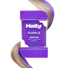 Hally Hair Temporary Hair Color, Shade Stix (Purple) - Hair Makeup Accessories for Kids, Teens & Adults - 12 ml Washable Hair Chalk & Dye for Festivals, Sporting Events & Parties