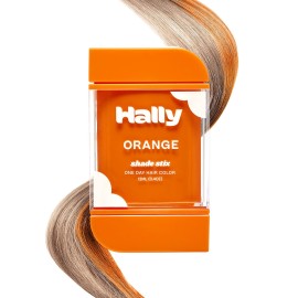 Hally Hair Temporary Hair Color, Shade Stix (Orange) - Hair Makeup Accessories for Kids, Teens & Adults - 12 ml Washable Hair Chalk & Dye for Festivals, Sporting Events & Parties