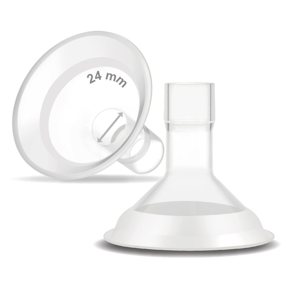 Maymom MyFit Comfy Series 24 mm Two-Piece Design Breastshield Compatible with Medela Breast Pump Parts; Replace Medela Shields; Fit MaxFlow Flex Connector; 2pc