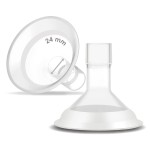 Maymom MyFit Comfy Series 24 mm Two-Piece Design Breastshield Compatible with Medela Breast Pump Parts; Replace Medela Shields; Fit MaxFlow Flex Connector; 2pc