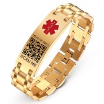 Theluckytag Upgraded Medical Bracelets Men Women with QR Code Medical Alert ID Bracelets - Titanium Steel Wristband Fits Wrists Up 8\'\'-10\'\' - More Space Custom Emergency ID Info