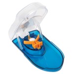 EZY DOSE Pill Cutter with Safety Shield, Precise Tablet Splitter for Cutting Pills, Vitamins, or Medication, Easy-to-Use Compact Design, Durable and Portable Pill Slicer Tool, Blue