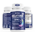 NEVISS Melatonin 50 mg for Adults - Extra Strength 9-in-1 Fast Dissolve Sublingual - High Dose with Magnesium Glycinate, Vitamin D3, Ashwagandha, Lemon Balm, Chamomile, Sugar Free, Vegan 180 Tablets
