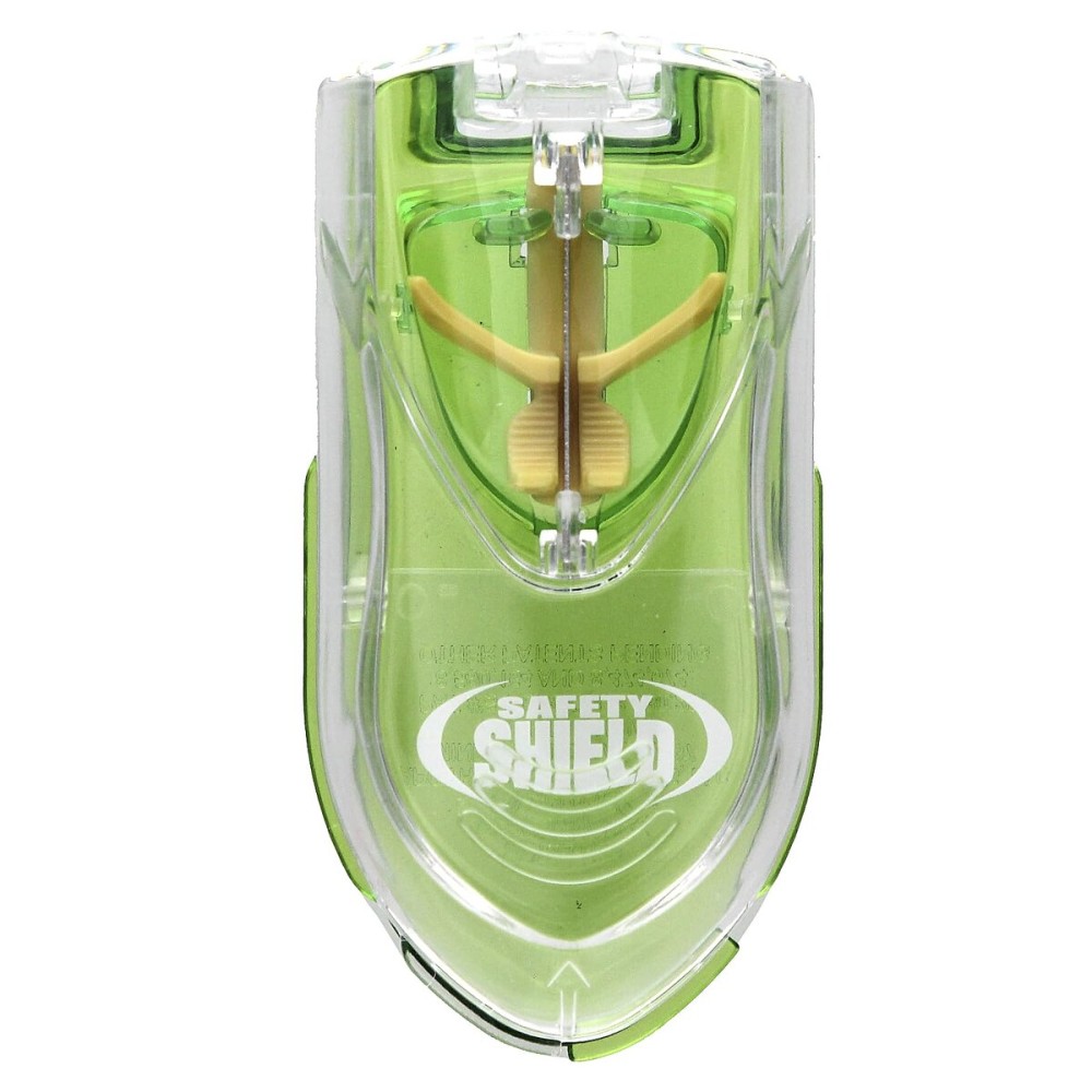 Ezy Dose Pill Cutter with Safety Shield, Safely Cut Pills and Vitamins, Pill Splitter, Retractable Blade Guard, Green