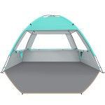 Venustas Beach Tent Sun Shelter for 3/4-5/6-7/8-10 Person, UPF 50+ UV Protection Beach Canopy, Lightweight and Easy Setup Cabana, Portable Beach Shade Tent