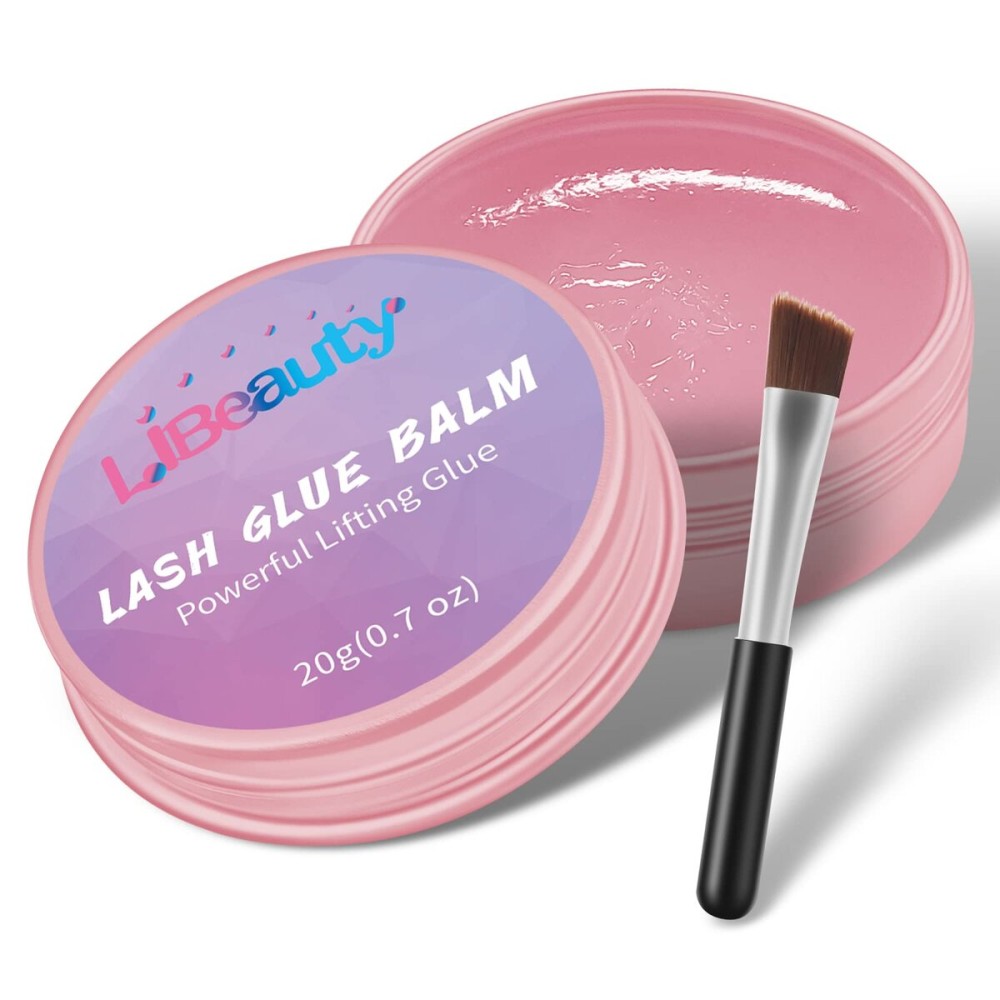 Libeauty Lash Glue Balm Lash Lift Adhesive 0.71Oz/20G Strong Sticky Fruit Flavor Eyelash & Eyebrow Perm Glue Balm for Long Lasting Individual Brow Lamination Gel