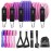 WHATAFIT Resistance Bands, Exercise BandsResistance Bands for Working Out, Work Out Bands with Handles for Men and Women Fitness, Strength Training Home Gym Equipment Pink Purple 16PCS