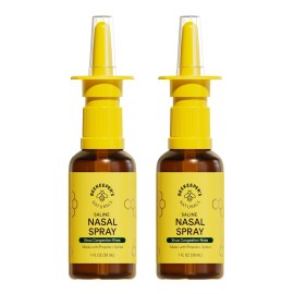 Beekeeper\'s Naturals Nasal Spray for Adults with Propolis, Xylitol & Saline, Clears Nasal Congestion, Moisturizes Sinus Canal, & Decongest Sinus Cavities, 1 fl oz(Pack of 2)