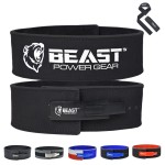 Beast Power Gear Weight Lifting Belt Lever Buckle 10MM 13MM Thick & 4 Inches Free Strap Weightlifting, Powerlifting, Deadlifts, Squats Men Women