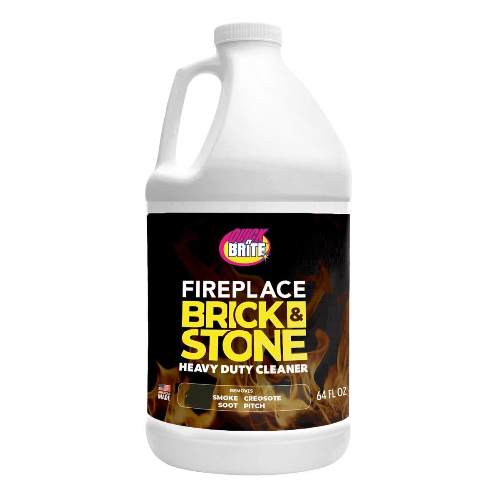 Quick \'n Brite Fireplace Gel Cleaner for Brick, Stone, Rock, Tile, and Marble, Nonabrasive Fireplace Cleaner, Made in the USA, 64oz
