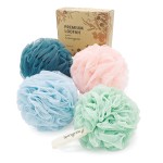 Spongentle Premium Deep Cleansing Loofah Sponge for Radiant Skin, Pack of 4, Bath and Shower, Exfoliating Body Scrubber, Beautiful Colors for Women and Men