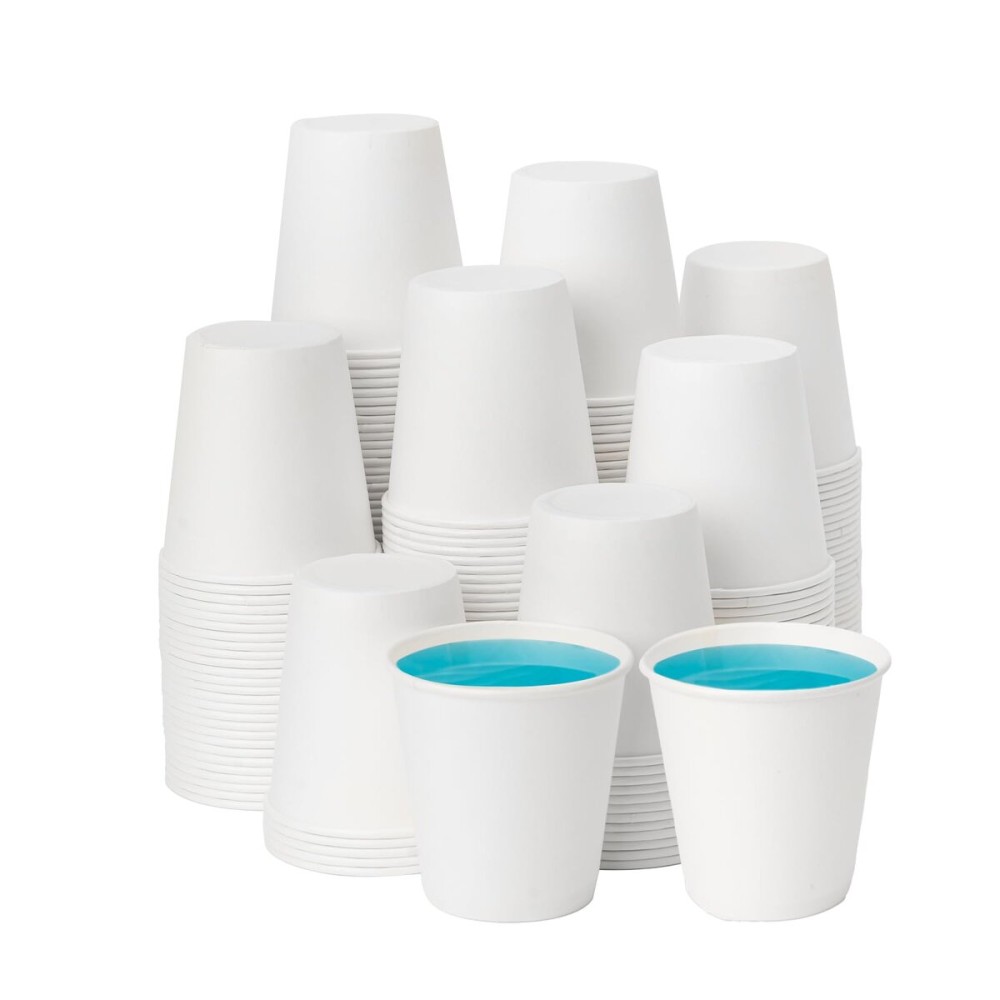 RACETOP 3 oz 300 Pack Paper Coffee Cups for Bathroom, Disposable Mouthwash Cups, Small Paper Cups for Parties, Picnics, Travel