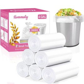 4 Gallon 180pcs Small Clear Trash Bags Strong Clear Garbage Bags, Bathroom Trash Can Bin Liners, Plastic Bags for Office, Waste Basket Liner, Fit 12-15 Liter, 3.5,4,4.5 GalClear 180