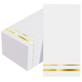 BUCLA 100-Count 3-Ply Disposable Napkins - Gold Paper Napkins Disposable Premium Quality - Thanksgiving Napkins/Dinner Napkins Disposable Soft, Absorbent for parties, weddings, Kitchen