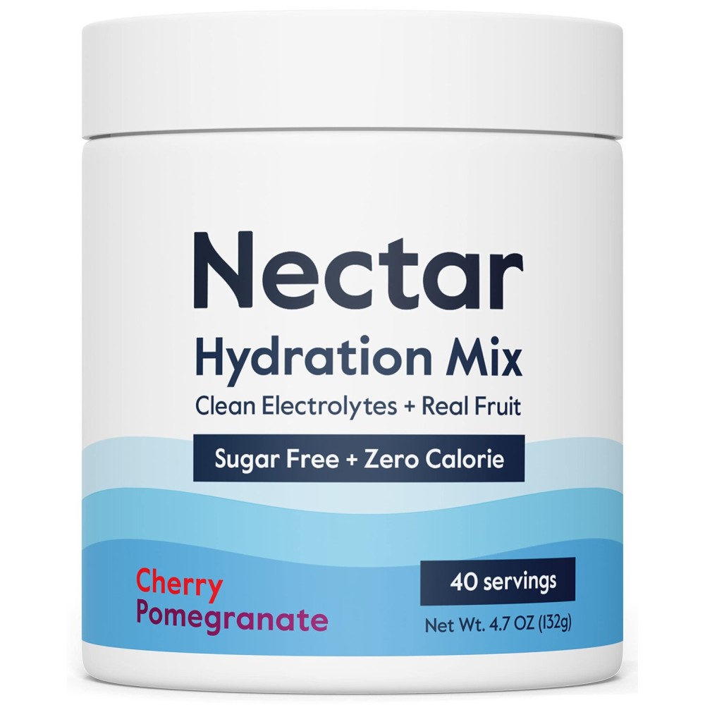 Nectar Sugar Free Electrolytes Powder - Organic Fruit No Sugar or Calories - Hydration Powder for Dehydration Relief and Rapid Rehydration - Keto and Paleo (Cherry Pom 40 Serving Tub)