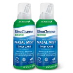 SinuCleanse Daily Care Sterile Saline Nasal Spray, Ultra Fine Mist, Instantly Moisturizes & Relieves Everyday Nasal Congestion Due to Colds & Dry Air, 4.5 Oz (2 Pack), Made in USA