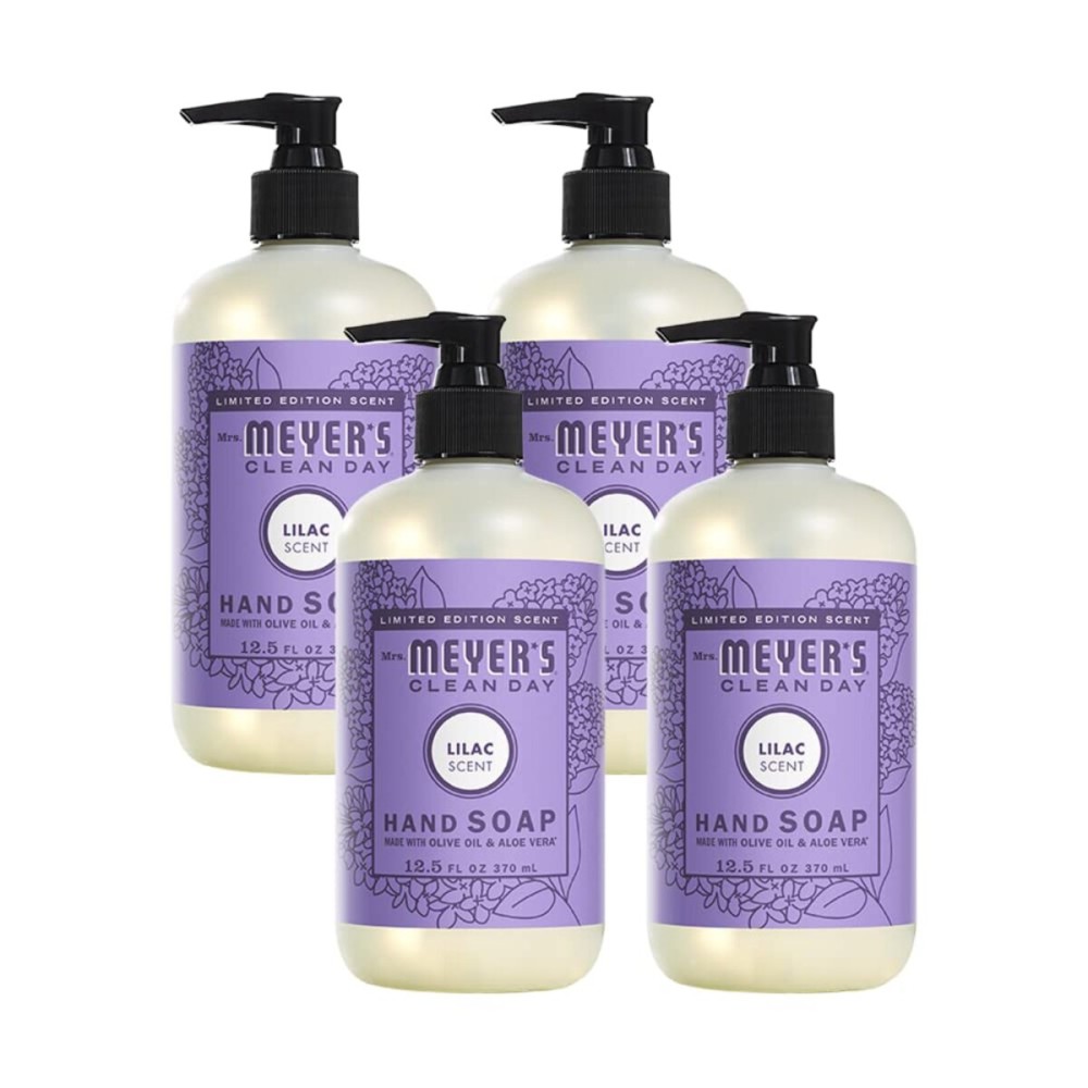 Mrs. MEYER\'S CLEAN DAY Lilac Liquid Hand Soap 12.5 Fl Oz (Pack of 4)
