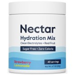 Nectar Sugar Free Electrolytes Powder - Organic Fruit No Sugar or Calories - Hydration Powder for Dehydration Relief and Rehydration - Keto and Paleo (Strawberry Lemonade 40 Serving Tub)