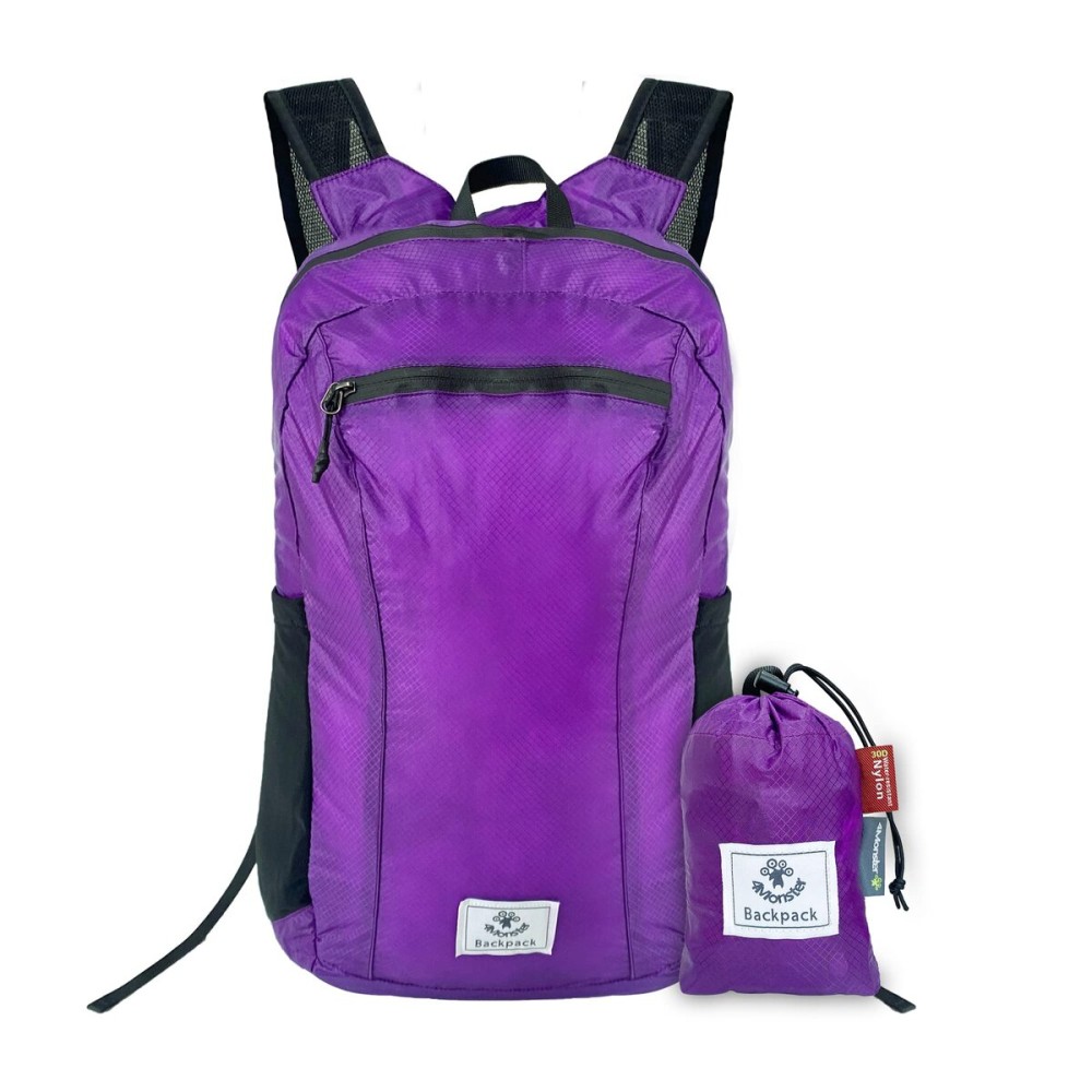 4Monster Hiking Daypack,Water Resistant Lightweight Packable Backpack for Travel Camping Outdoor (Purple, 16L)