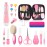 Baby Healthcare and Grooming Kit, Baby Safety Set Newborn Nursery Health Care Set with Hair Brush Scale Measuring Spoon Nail Clippers for Baby Girls Boys (24PCS Pink)
