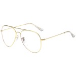 Dollger Blue Light Aviator Glasses women Anti Glare Blue Light Filter Computer Wire Glasses Retro matal square Eyeglasses Frame Gold