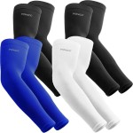 YQXCC 4 Pairs Arm Sleeves for Men Women | UPF 50 Cooling UV Sun Protection | Sports Compression Sleeves