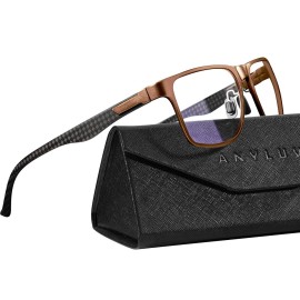 ANYLUV Blue Light Blocking Glasses Men Computer Gaming Glasses Lightweight Al-Mg Metal Anti Eyestrain Eye Protection