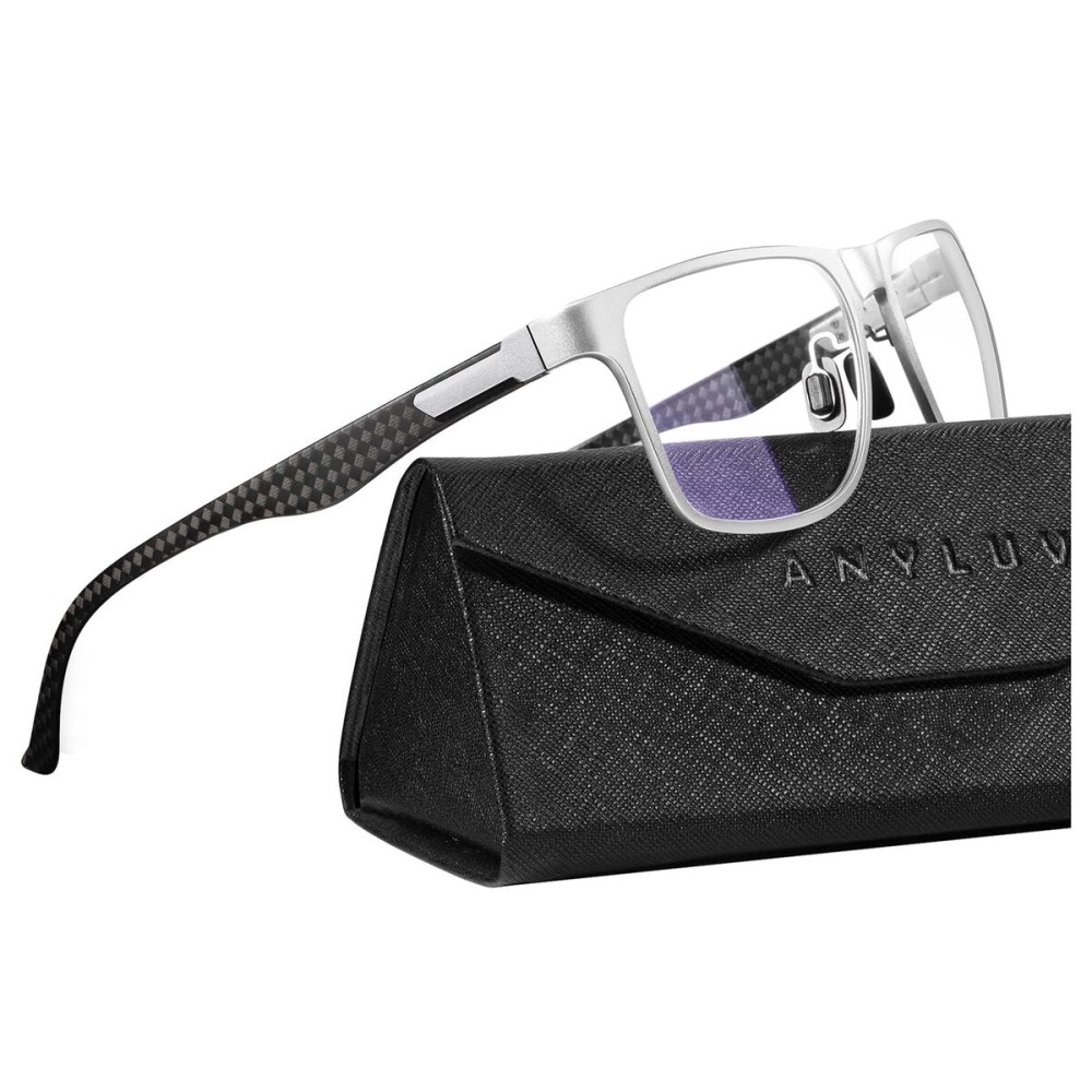 ANYLUV Blue Light Blocking Glasses Men Computer Gaming Glasses Lightweight Al-Mg Metal Anti Eyestrain Eye Protection
