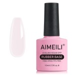 AIMEILI Hema Free Rubber Base Gel For Nails, Soak Off U V LED Clear Sheer Gel Nail Polish, 4 in 1 Nail Strengthen/Enhance/Base Coat/Color - (433) 10ml