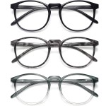 IBOANN Chic & Comfy Blue Light Glasses for Women - 3-Pack Round Frames, Screen-Ready Style with UV Protection Coating