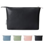Narwey Small Makeup bag for Purse, Small Makeup Pouch for Purse Cosmetic Bag with Zipper, Cute PU Leather Make up Pouch for Women Girls (Black)