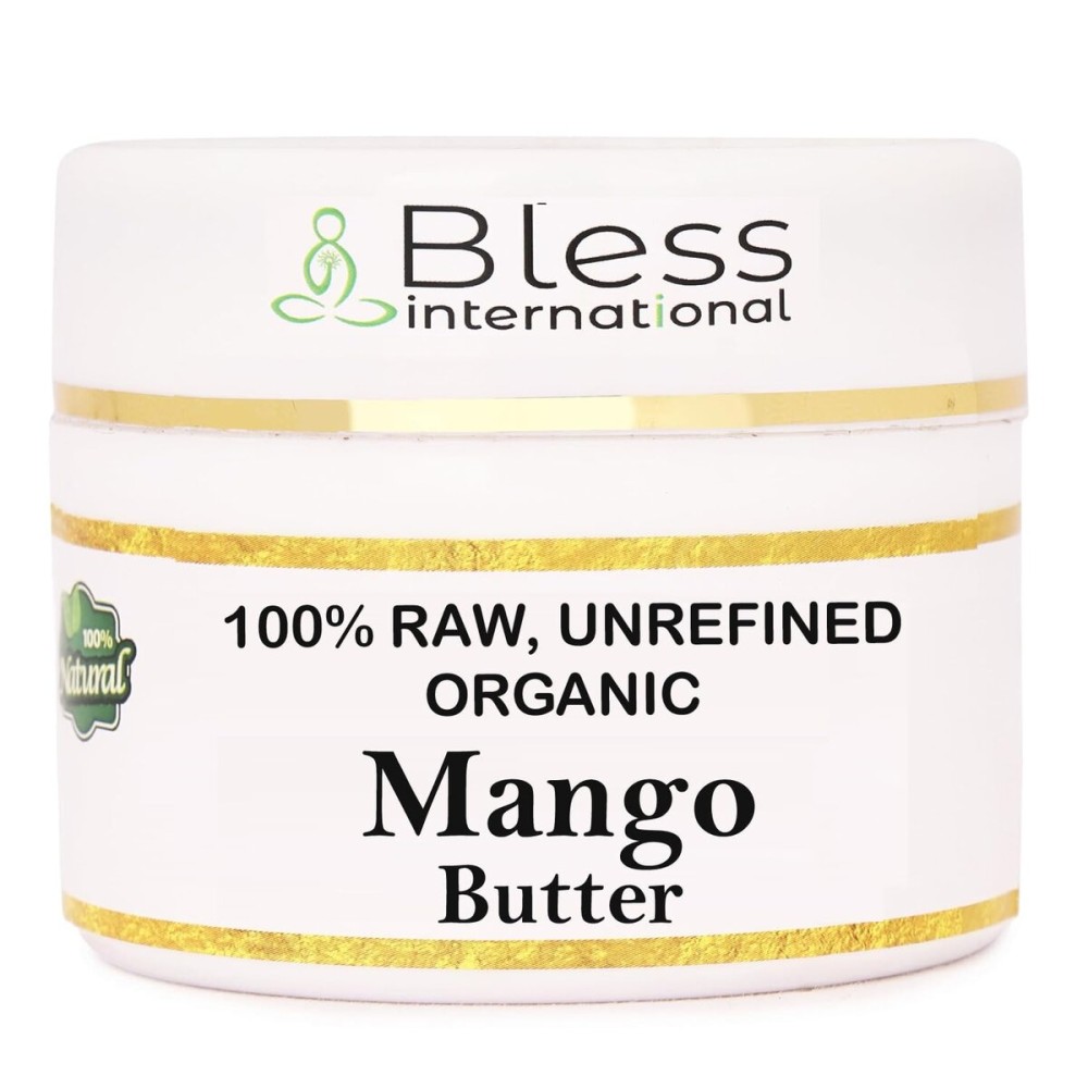 Organic Raw Mango Butter 100% Pure,Natural & Unrefined| Skin Moisturizer For Face, Body & Hair| 8 OZ/230 GM Ivory / White Grade A | DIY Creams, Balms, Lotions, Soaps| Softens Dry & Tough Skin