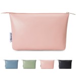 Narwey Small Makeup bag for Purse, Small Makeup Pouch for Purse Cosmetic Bag with Zipper, Cute PU Leather Make up Pouch for Women Girls (Pink)
